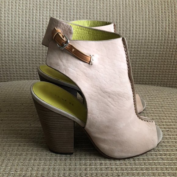 Coach Saratoga Nubuck Booties Peep Toe Shoes. - Picture 1 of 11